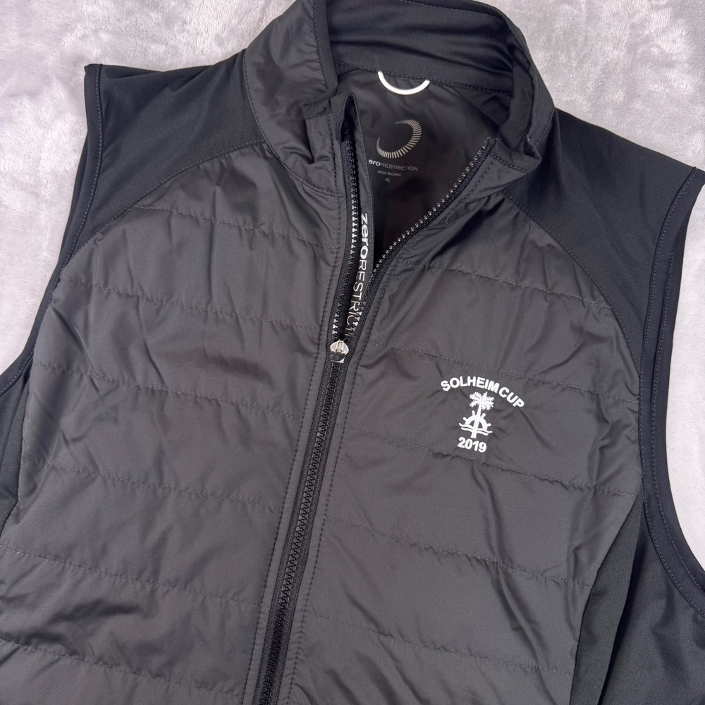 Zero Restriction Primaloft Quilted‎ Golf Vest Mens Black XL Solheim Cup 2019